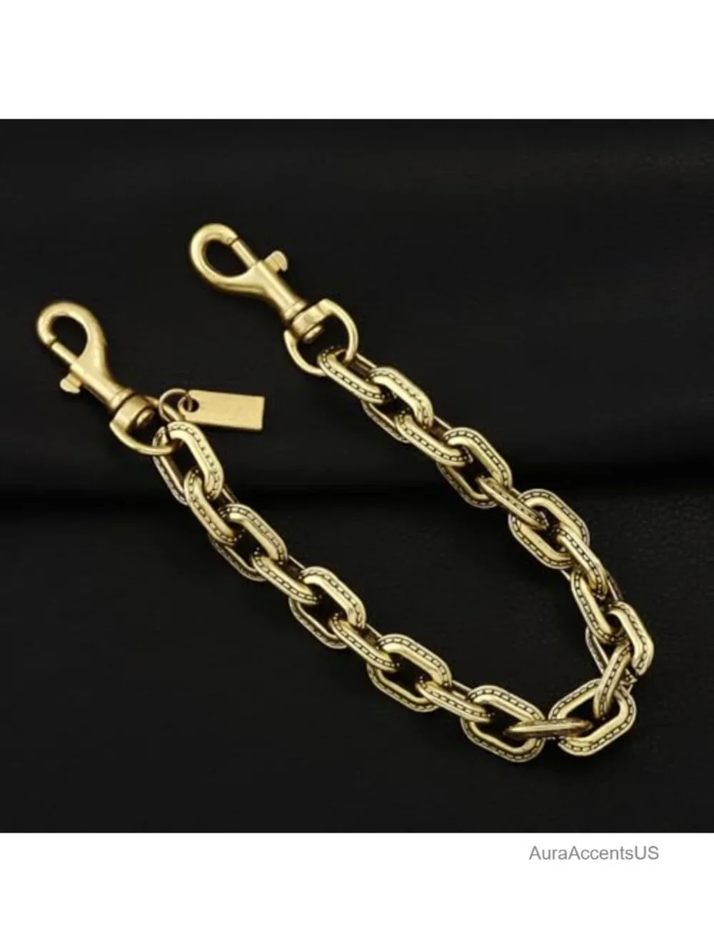 Chunky Decorative Purse Chain with Double Clips - Short Bag Accent for Handbags